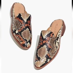Madewell The Frances Loafers Mule in Snake Embossed Leather 37EU/6.5US Women’s